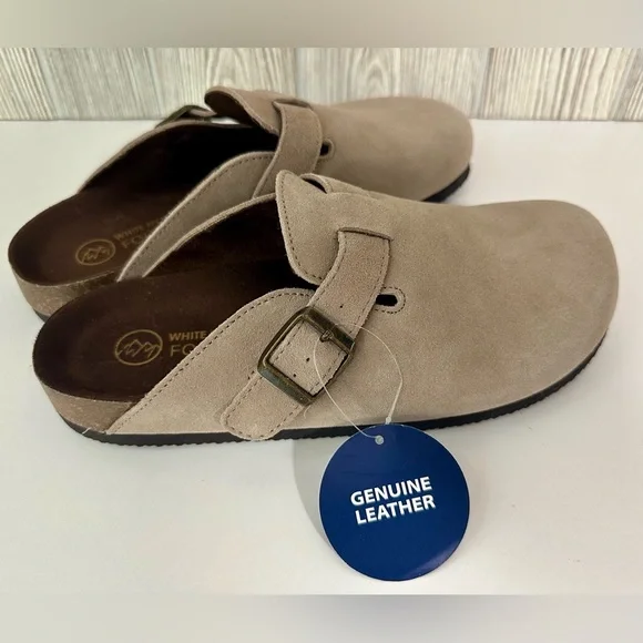 NEW! LEATHER White Mountain Clogs Mules Slip On Shoes NWT Size 8 Beige Women - Picture 12 of 12